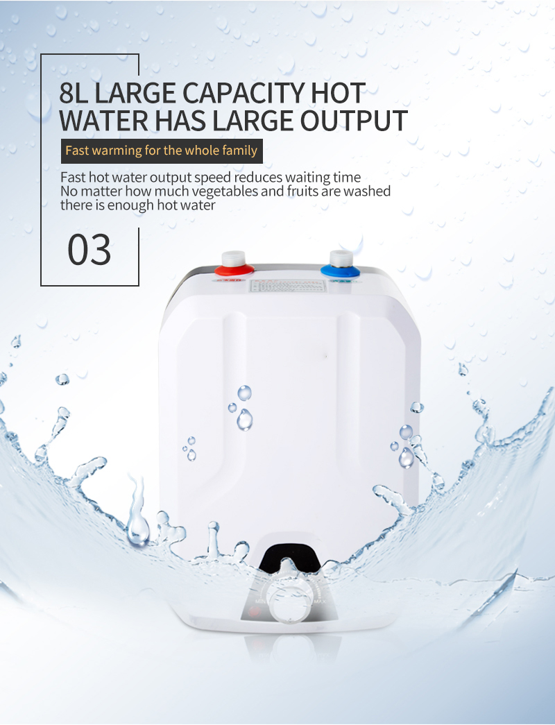 High Quality 6liter 220V/1500W Storage Electric Water Heater for Bathroom Kitchen Undersink