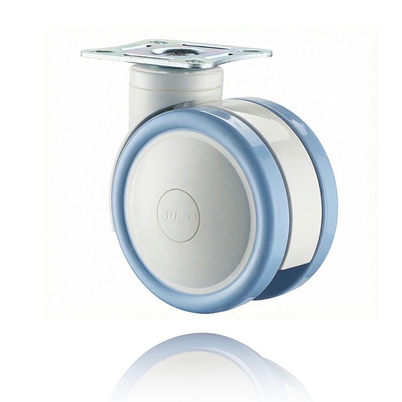 3.4.5inch Threaded Stem Swivel Quiet Medical Nursing Caster Wheel