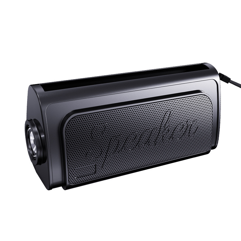 Outdoor Portable Solar LED Flashlight with for Bluetooth Card Slot Small Speaker Convenient Gift