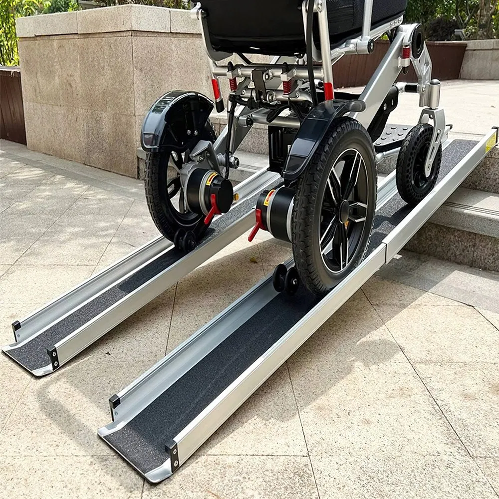 6FT Durable Telescopic Scooter Ramp with Non-Slip Surfaces