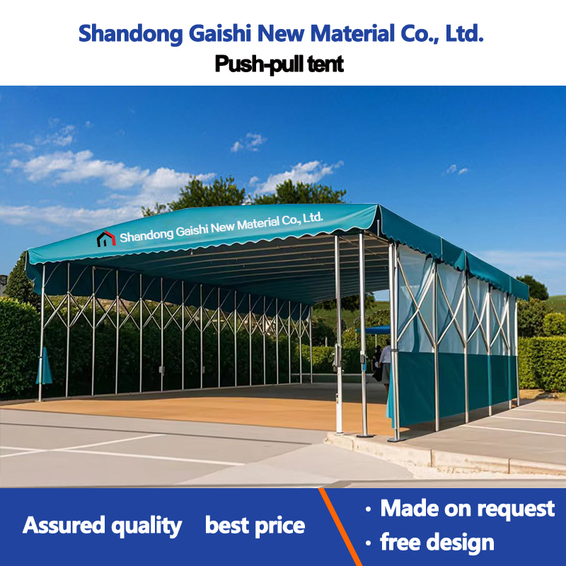 Mobile Push-Pull Folding Storage Tent for Storage Purposes PVC Canopy Retractable Awning