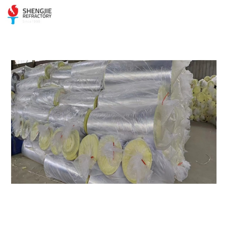 Iusulation Glasswool Insulation Fireproof Glass Fiber Roll Aluminium Material