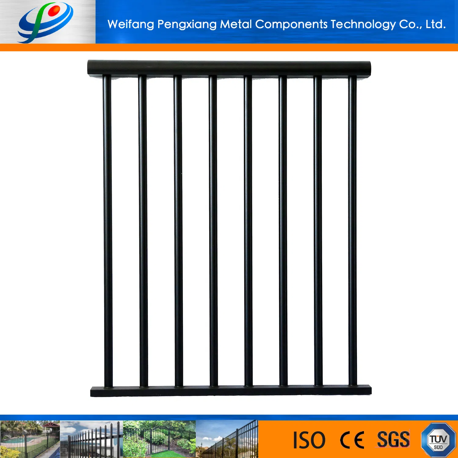 Factory New Security Aluminum Black Rackable Metal Fence Panel for USA Market