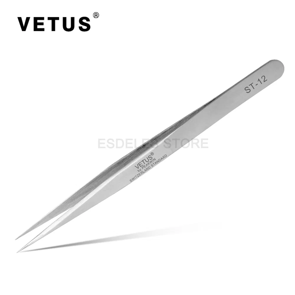 100% Vetus Certified St Series Stainless Steel Tweezers for Eyelash Extensions Application