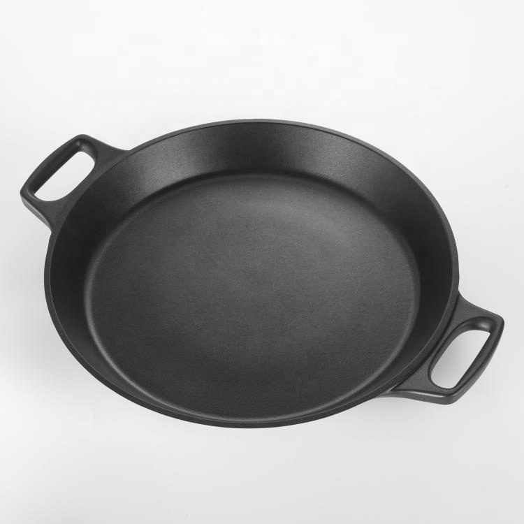 High Quality Factory Price Die Cast Cooking Pot Seafood Two Handles Paella Pan with Induction Bottom