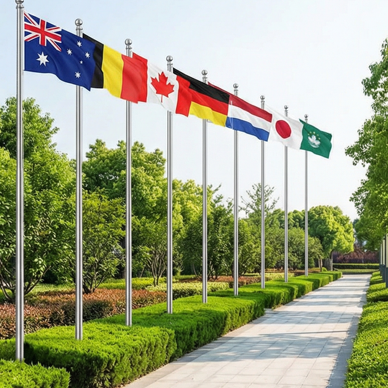 2-3m Silver or Gold Indoor Flag Pole Base Telescopic Flagpole