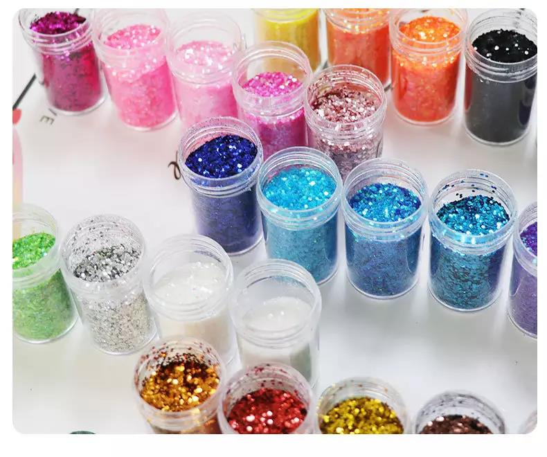 Sequin Nails Gradient Color Acrylic Paint Powder Decorative Nail Accessories