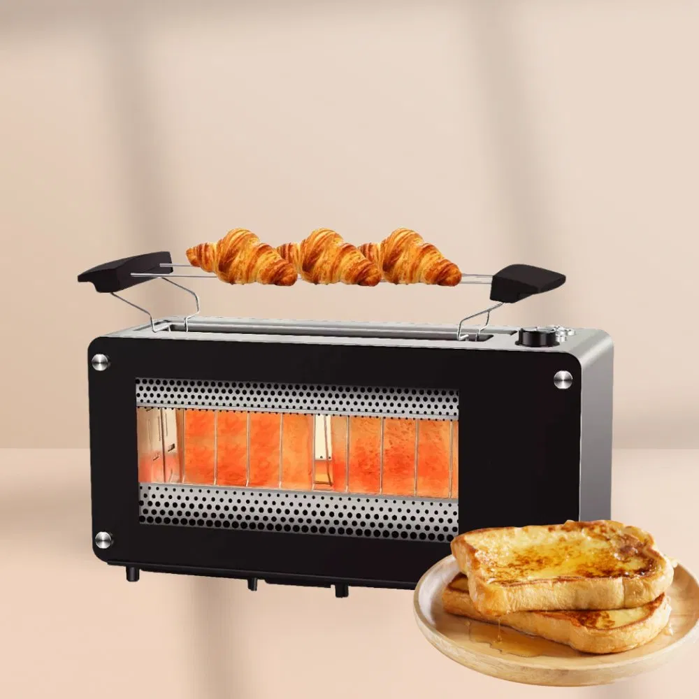Whole Sale 2 Slices Toaster Automatic Fast Heating Household Breakfast Maker Bread Toaster with Visible Window