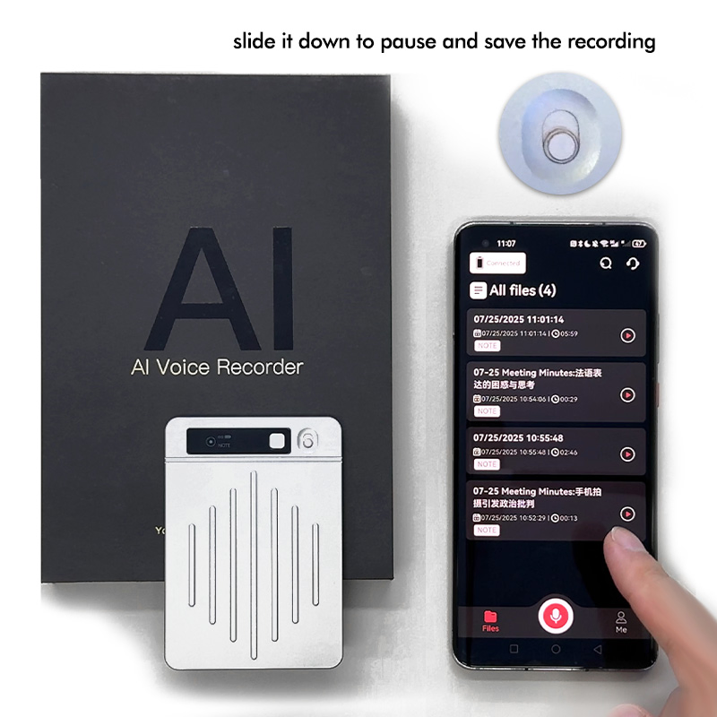 Intelligent Smart Voice Recorder Real Time Recording and Transcription Smart Ai Record Card