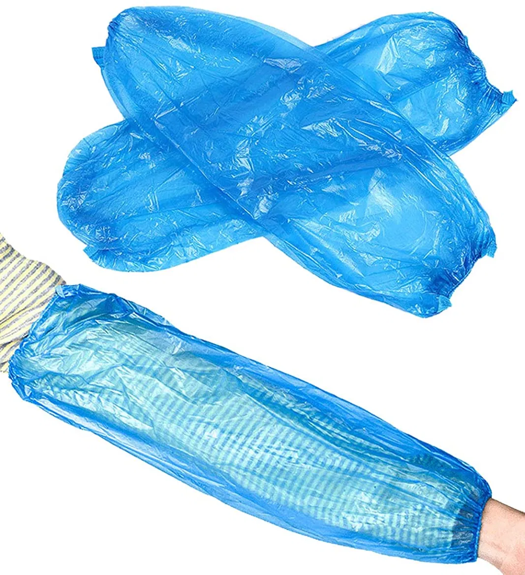 Wholesale Disposable Plastic Arm Sleeve Cover Blue PE Oversleeve