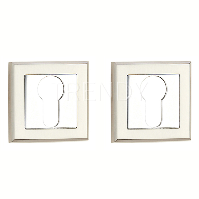 Zinc Alloy Exterior Door Hardware Front Wooden Door Lock Pull Handle on Square Rose (Z6180-ZR09)