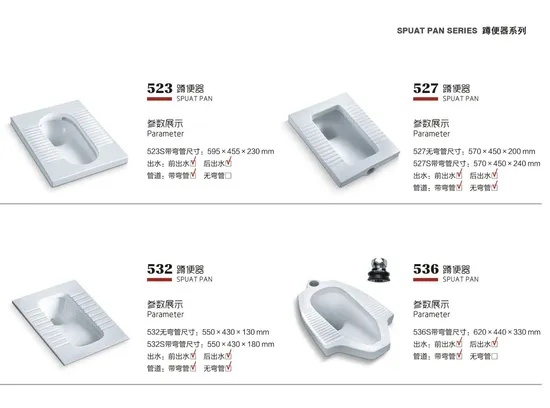 New Bathroom Squatting Pan White Color Ceramic Squat Easy Install Squatting Pan Toilet