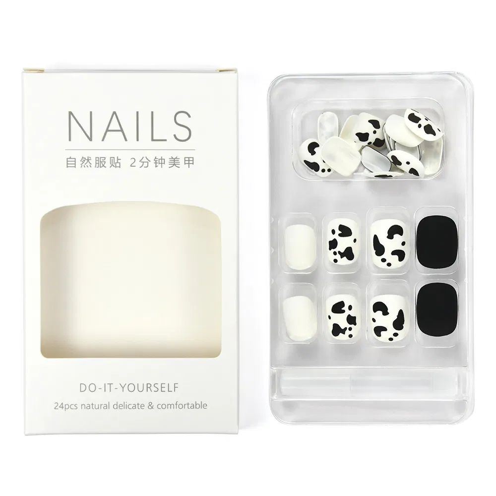 Leopard Pearl Handmade Fake Press on Nails Tips Kit Wearing False Nail Art Decoration Nails Set Product