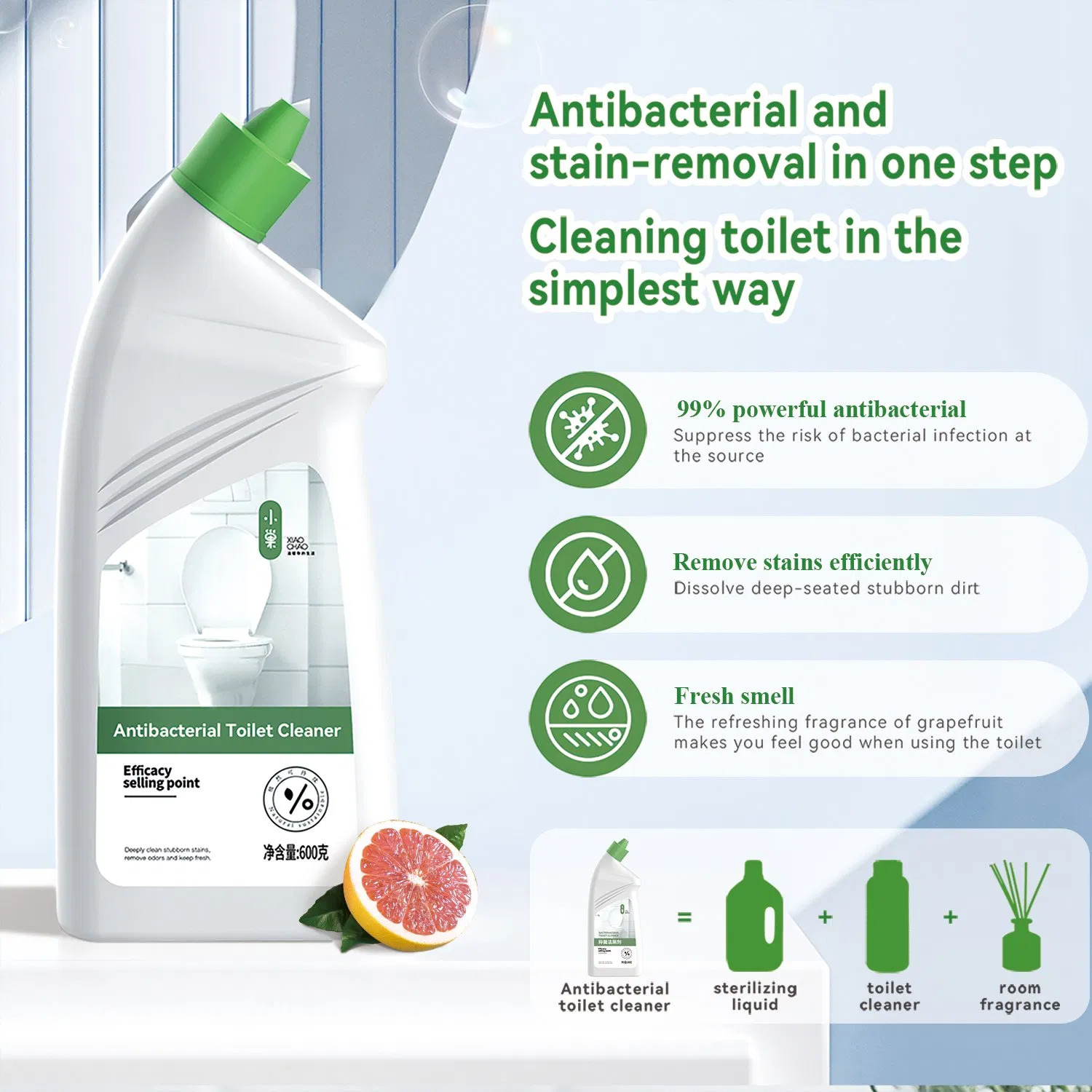 Garcia Toilet Cleaning Liquid Deep Cleaning Anti-Bacterial Deodorant Toilet Cleaner
