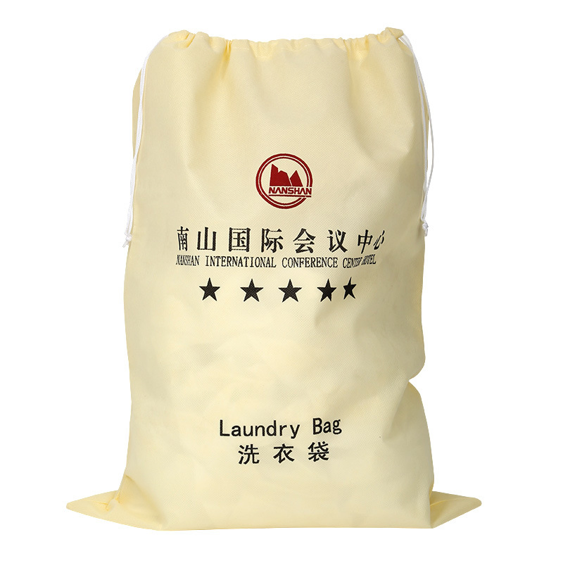 Disposable Drawstring Laundry Bag with Non Woven Type for Hotel