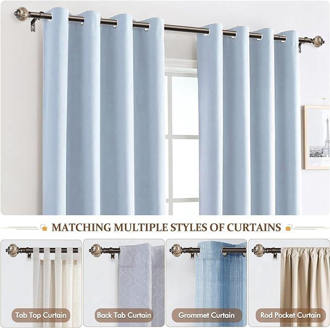 Popular Design Iron Rod Art Deco Double Poles Mediterranean Curtain Pole Extendable