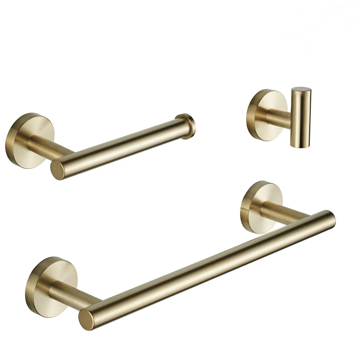 3 Pieces Wall Mount Gold 304 Stainless Steel Bathroom Accessories