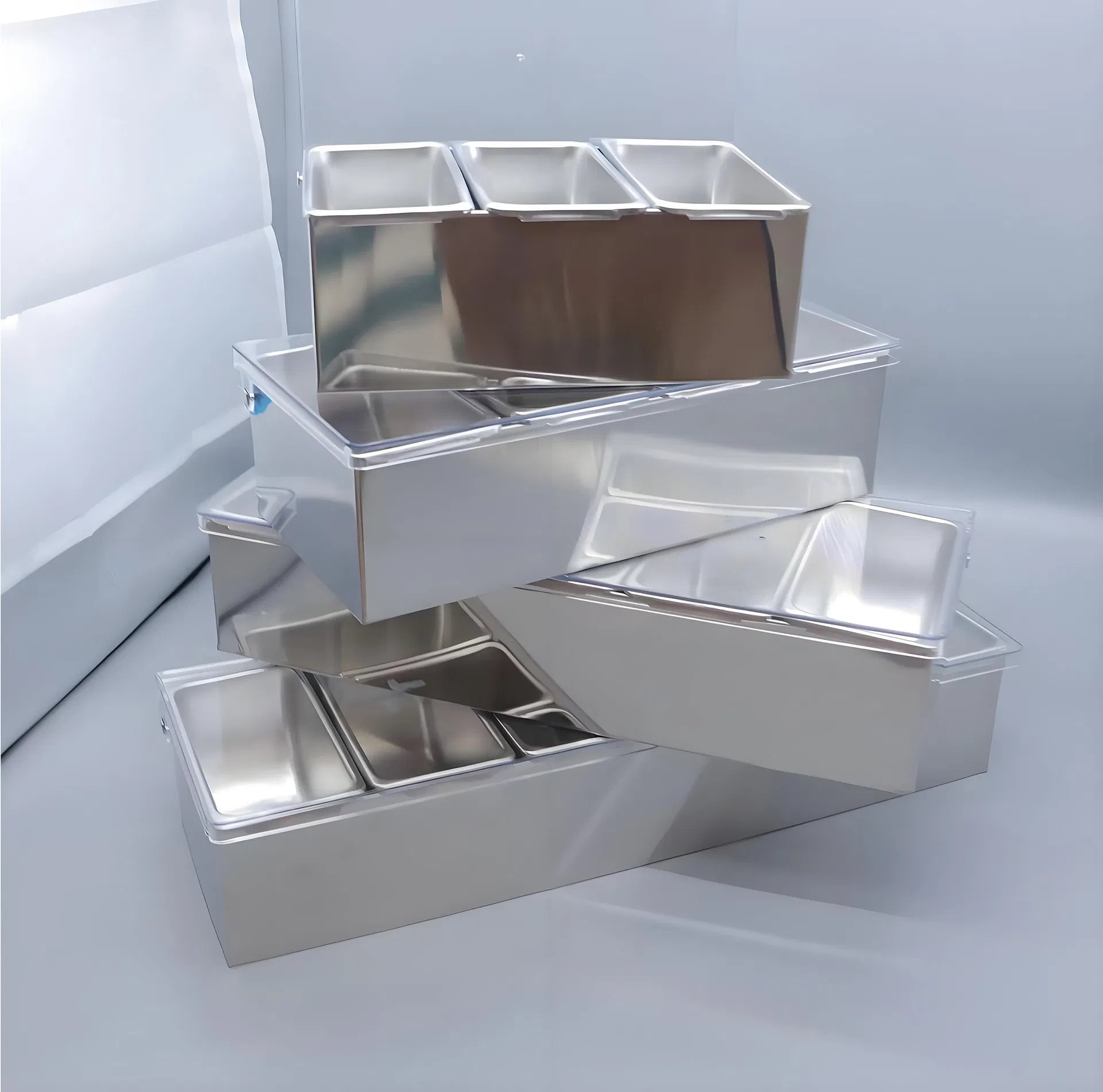 Kitchen Utensils Removable Stainless Steel Spice Box with Lid