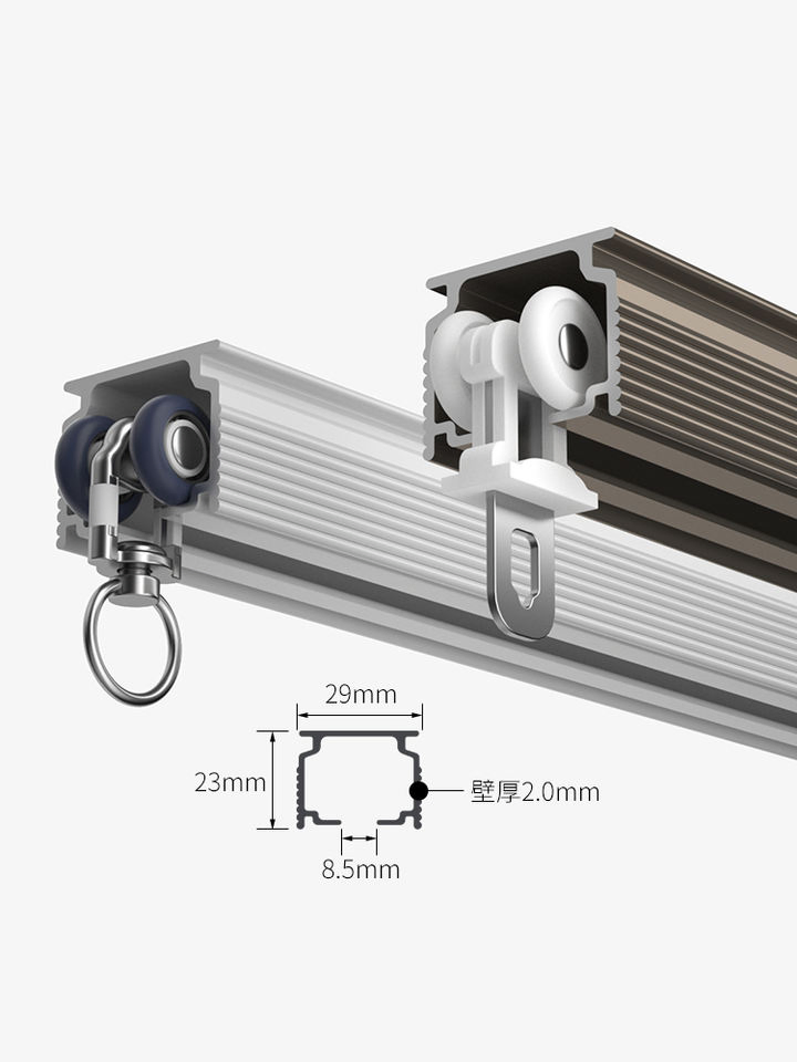 Home Decoration Aluminium Alloy Curtain Tracks Customized Heavy Duty Sliding Curtain Rail