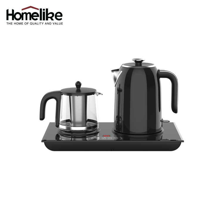 Household Appliance Turkey Automatci 1.7L Electric Stainless Steel Hotel Tea Kettle Tray Set