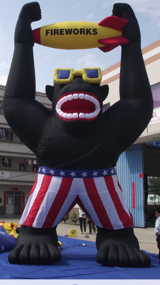 2023 New Giant Fireworks Gorilla Inflatable Animal for Sale