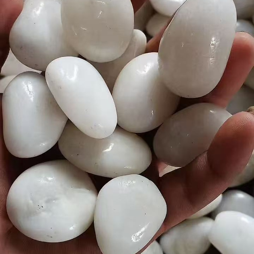 High Polished Snow White Pebbles Stone for Gardening Decoration