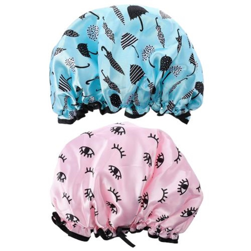 Hot Sale Double Layer Eco-Friendly Printed High Quality Hair Shower Cap