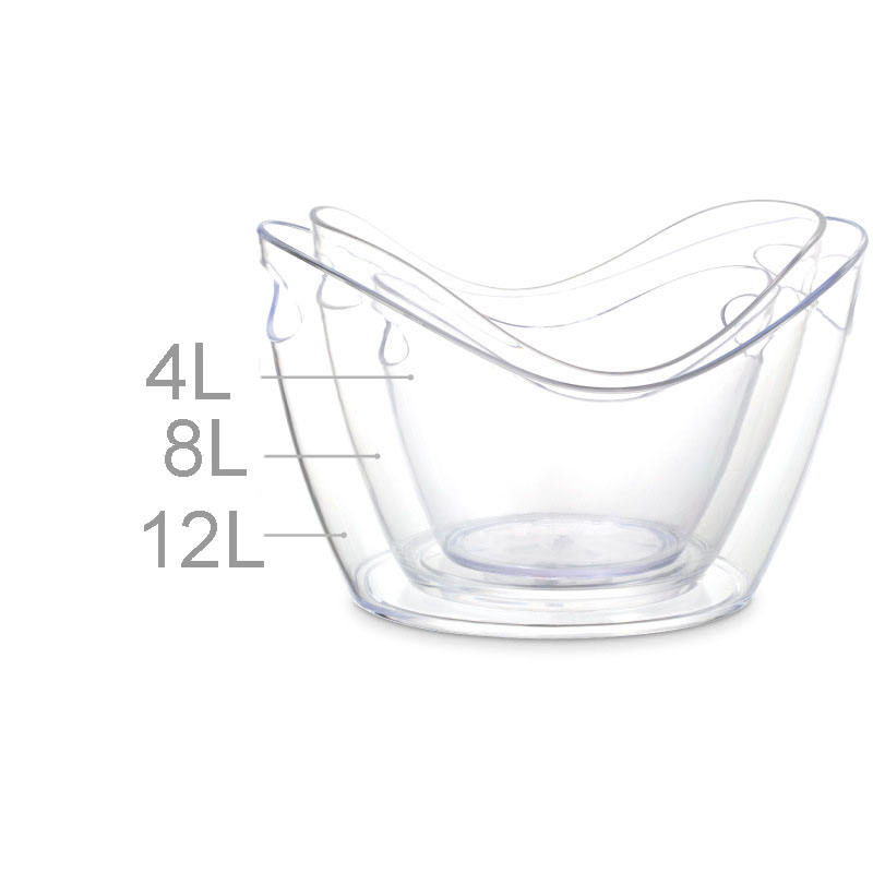 High Quality Acrylic Large Capacity Beverage Tub Oval Storage Bucket