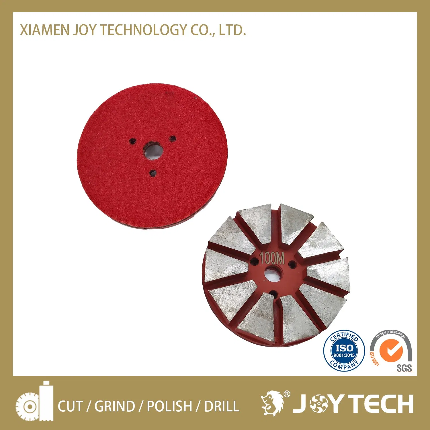 Joy Tech Diamond Cutting Tool Concrete Floor Grinding Wheel Abrasive Tooling 3 Inch Metal Bond Diamond Grinding Disc with 5 Segments (JOY-TP3-T5)