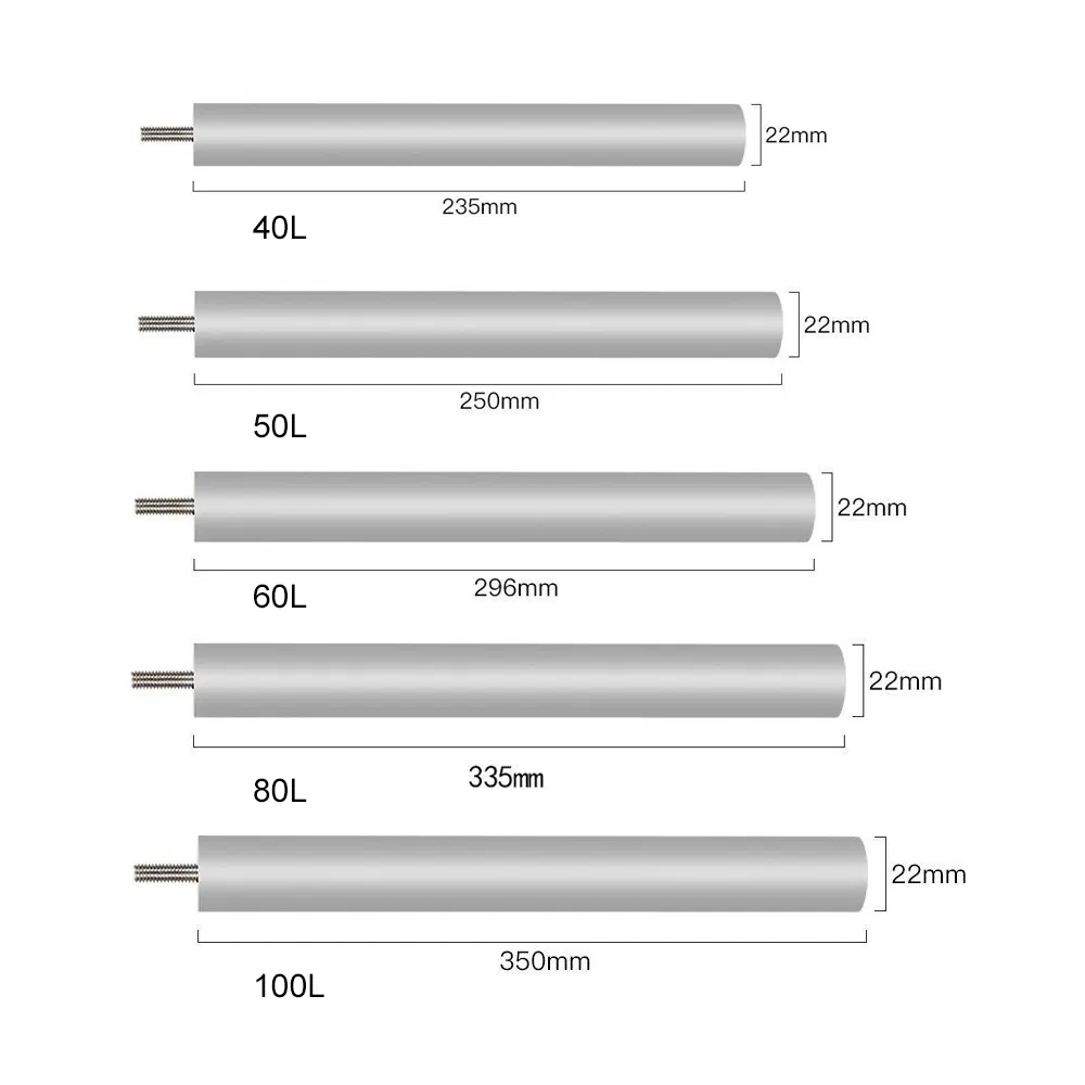 Factory Direct Supply 80L Magnesium Anode Rod Sacrificial Anode for Water Heater