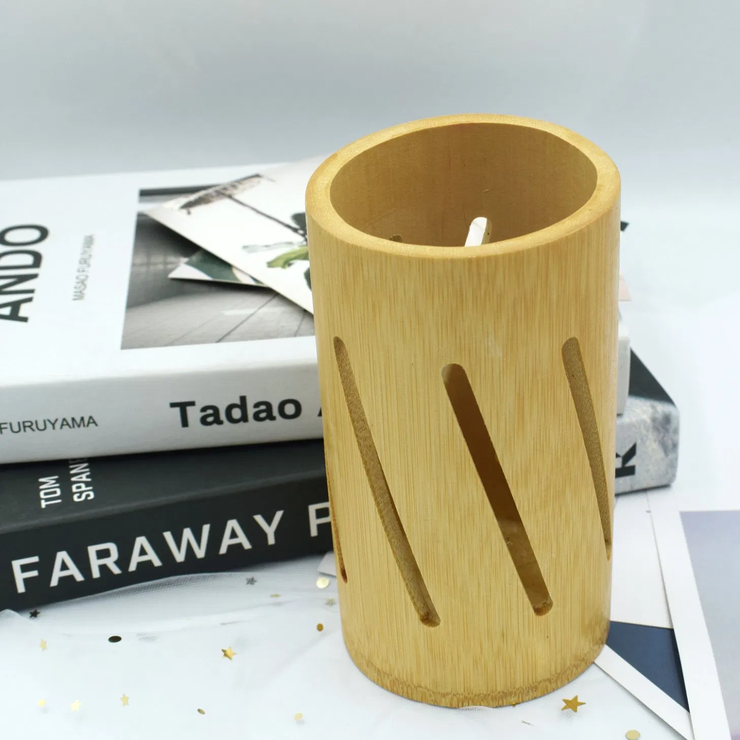 Wholesale Round Bamboo Chopsticks Spoons Rack Cooking Utensils Holder