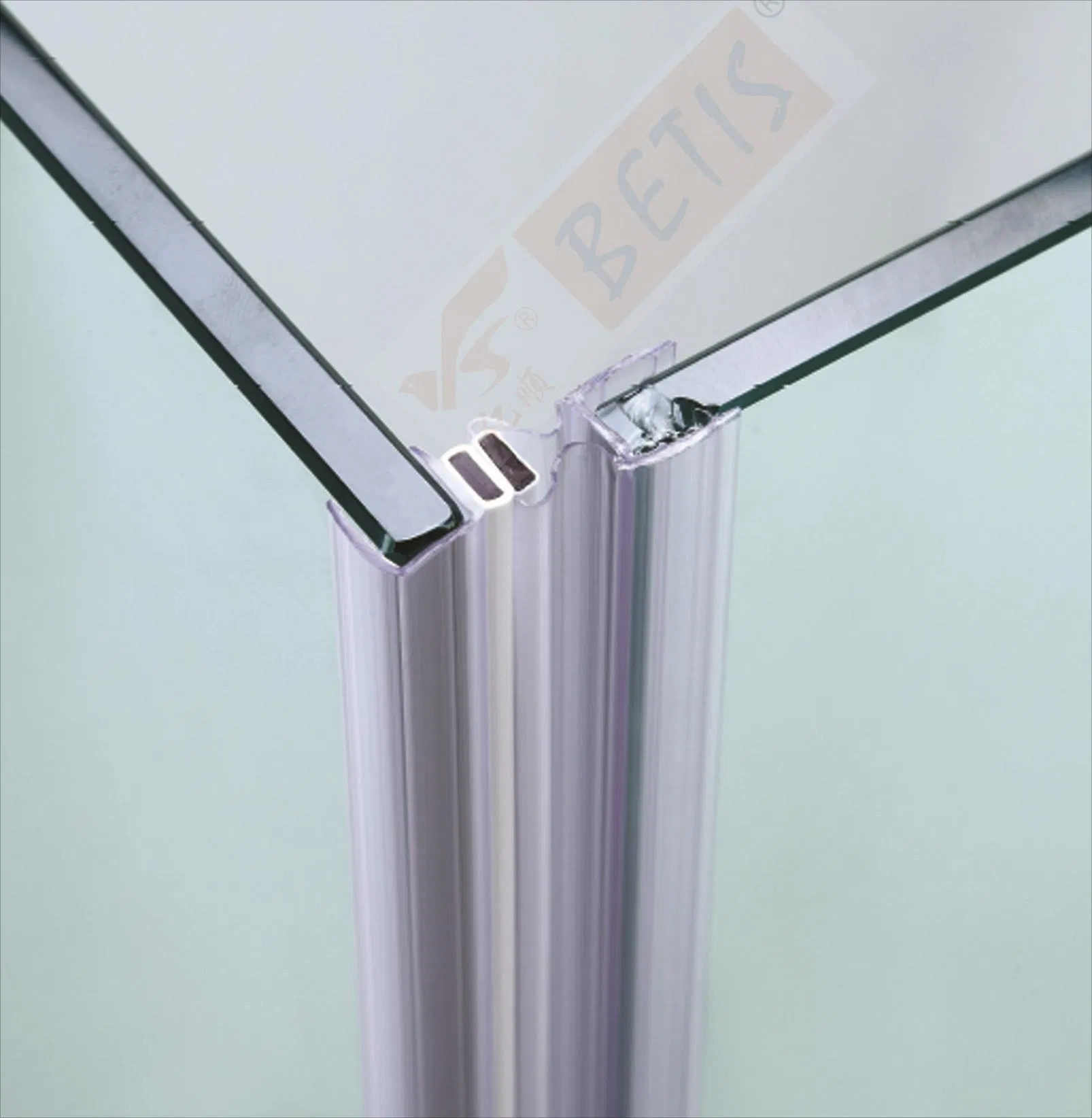 Bathroom Accessories Fittings Shower Glass Door Jamb 90 180 Degree Magnetic Seal for Glass-to-Glass Fits