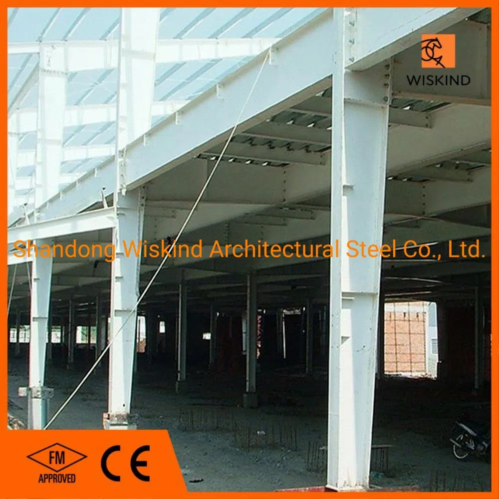 Wiskind Low Cost High Strength H-Section Beam/Column Steel Structure for Warehouse/Workshop/Office Building/Cow Shed/Hangar