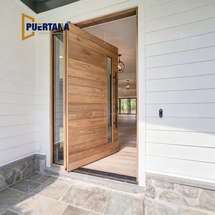 Oak Solid Wood Front Pivot Entry for Luxury House Use