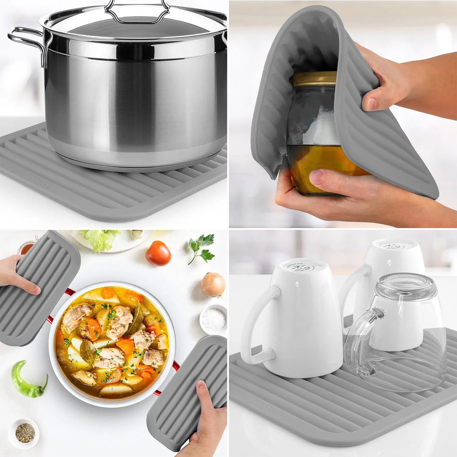 Силиконовый коврик для сушки посуды, не скользит, термостойкий