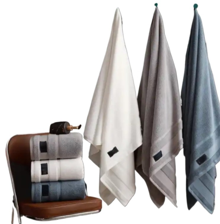 Customized Large Size Thick Terry 100% Cotton Home Textile Bath Towel Sets