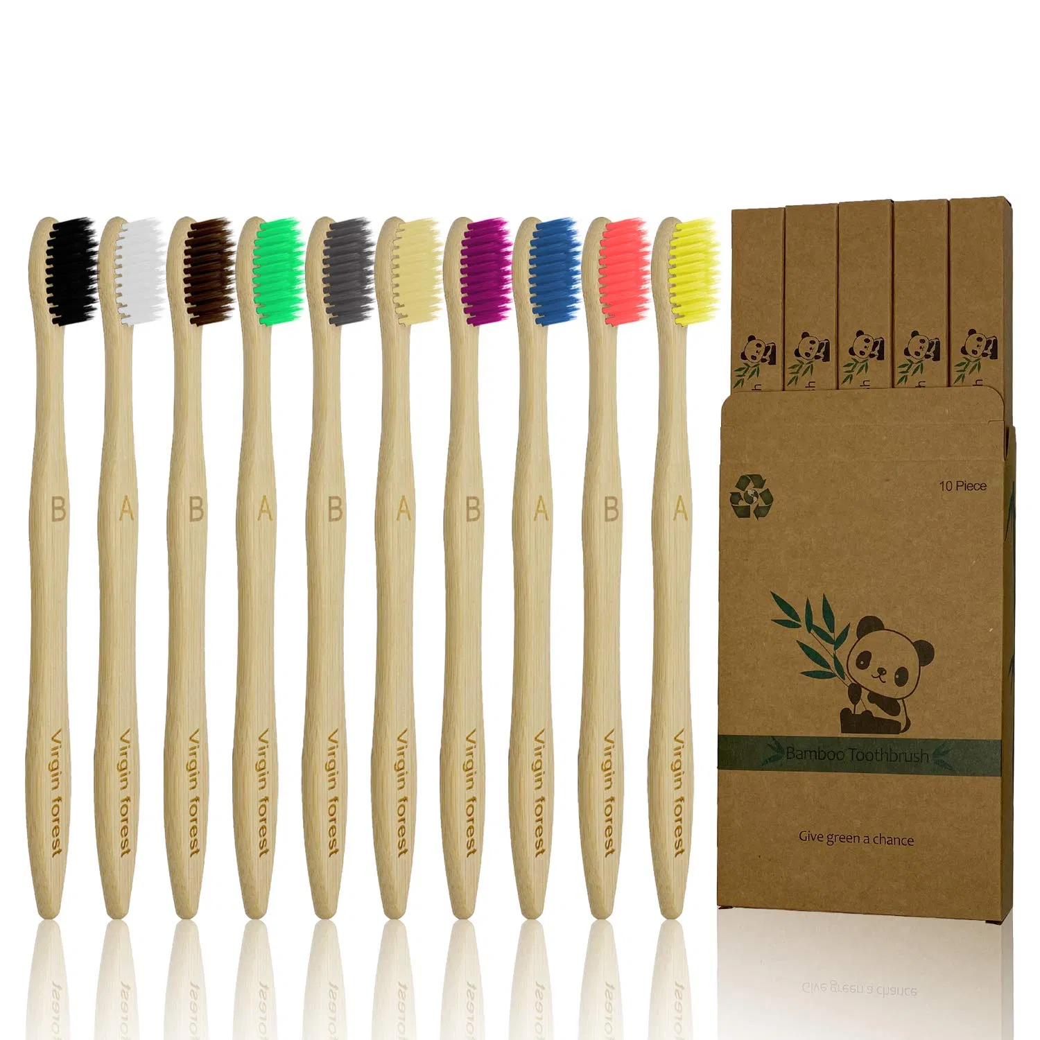Compostable Soft Bristles Bamboo Toothbrush Natural Bamboo Charcoal Toothbrushes