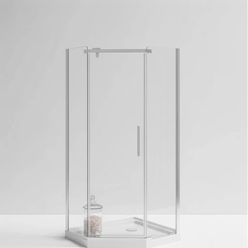 Sleek Neo-Angle Glass Shower Enclosure with Stylish Door