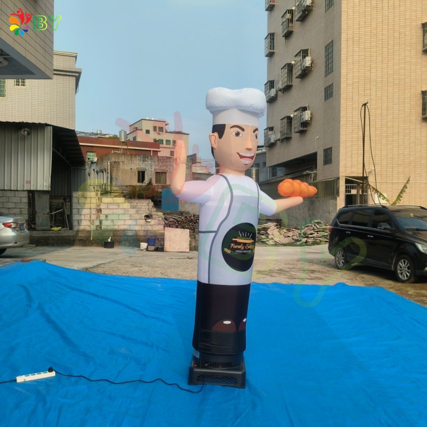 3m H Restaurant Welcome Waving Hand Chef Air Dancer, Inflatable Chef Waving Arm Sky Dancer for Sale
