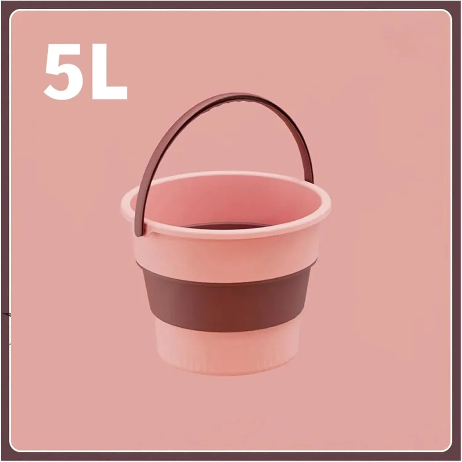 Silicone Foldable Water Container Portable Handle Washing Bucket