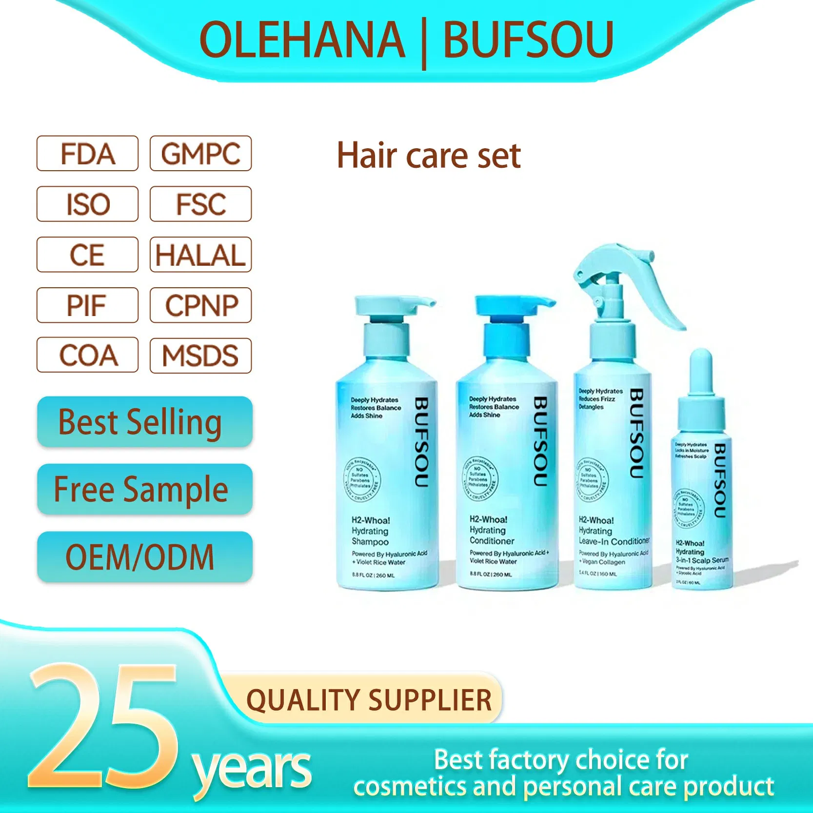Best Organic Natural Hair Care Argan Oil Growth Shampoo Conditioner Hair Oil Spray Cream Mask Edge Control Set Private Label