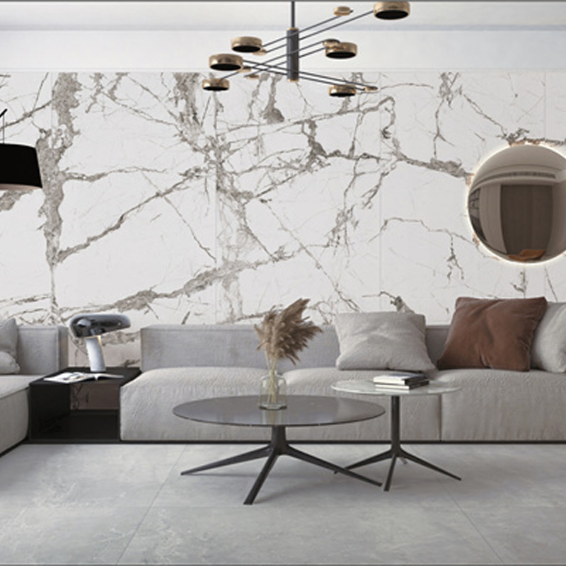 White Landscape Painting Glazed Tile Living Room Background Wall and Bathroom Tile