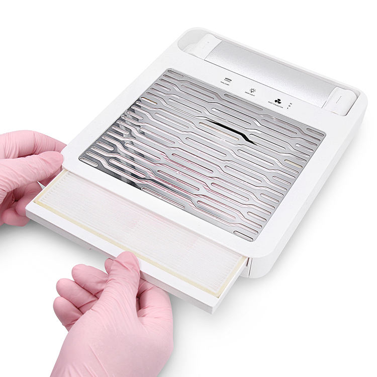 Luxury Touch Screen Nail Dust Collector with Foldable Flash Cure Lamp Light for Nail Station