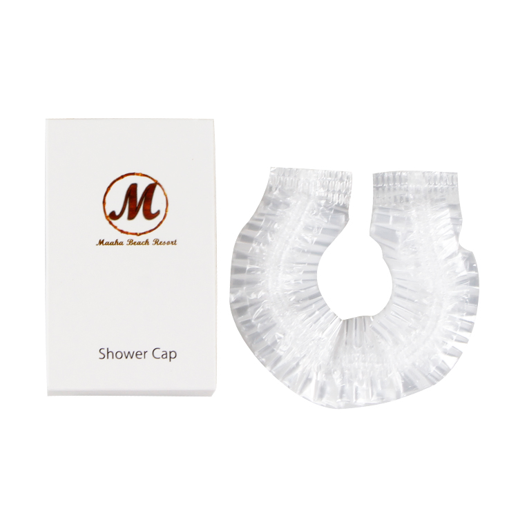 Waterproof Transparent Disposable PE Shower Cap for Hotel/Travel Bath