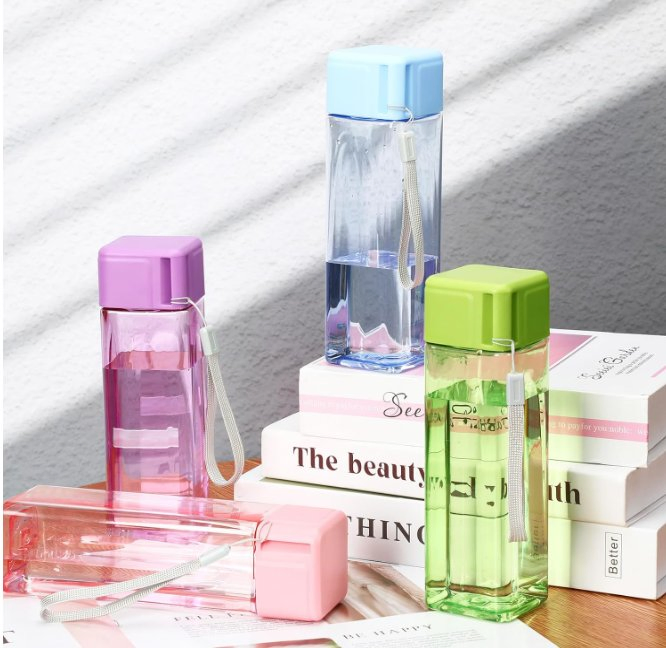 Simple Square Portable Leakproof Heat-Resistant Plastic Custom Logo Cup