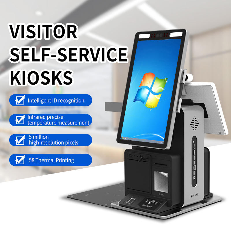 15.6 Inch Dual Screen Touch S Passport Scanning Creen Check-in Kiosk Desktop Self-Service Passport Kiosk