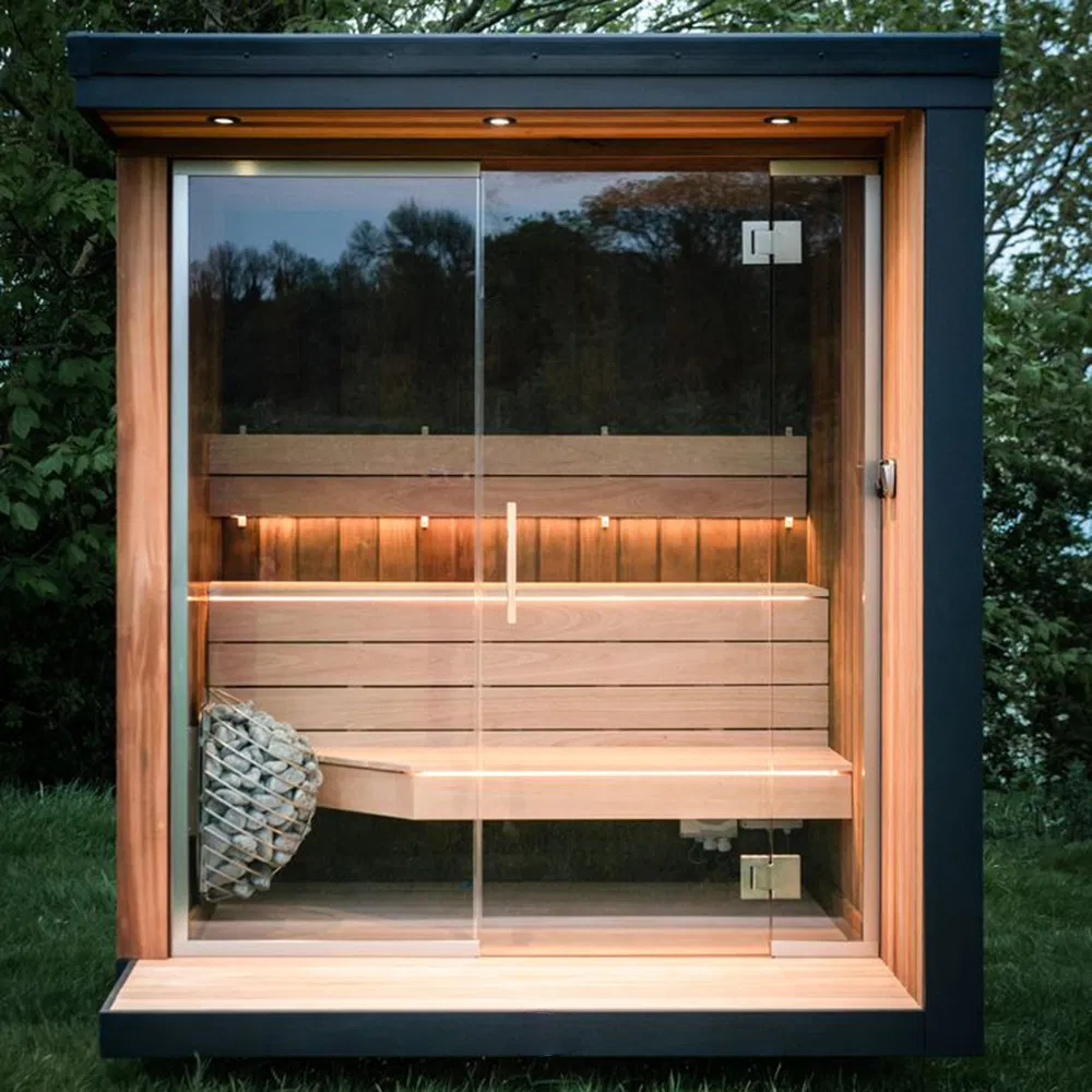 Плюшевая квадратная сауна с LED-подсветкой для улицы на 4 человека
