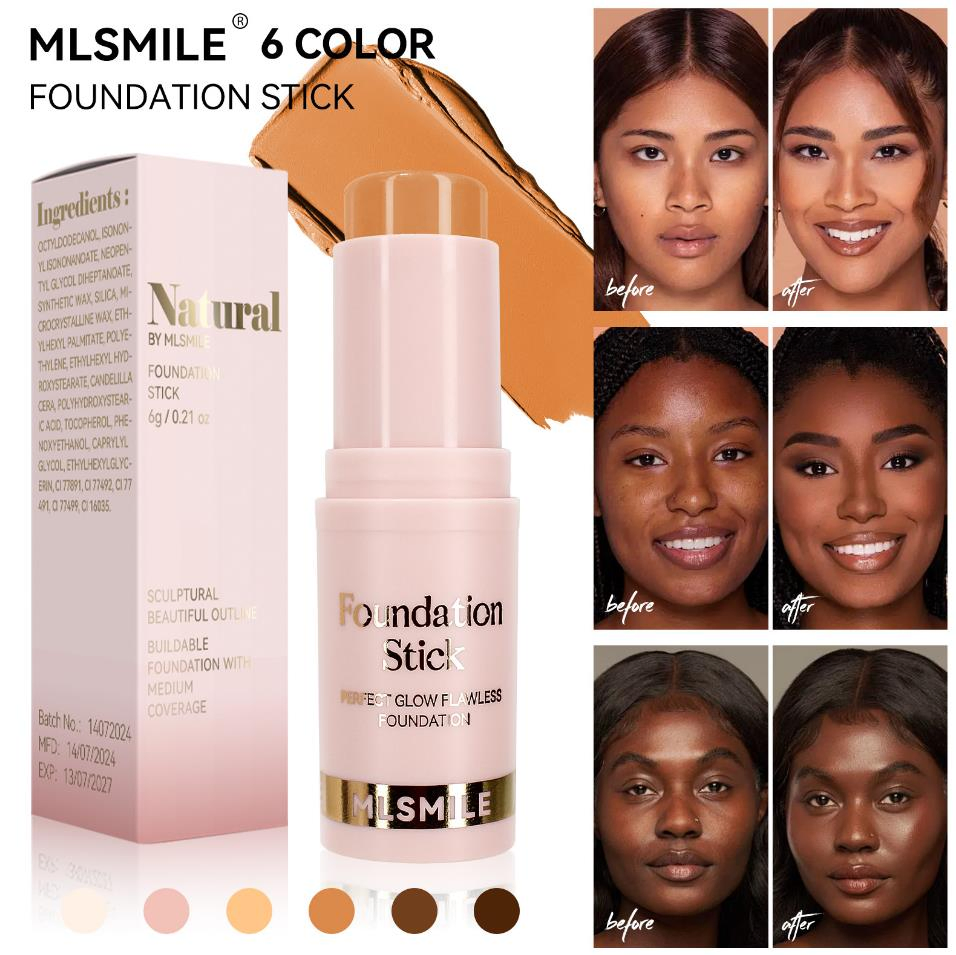 Online Wholesale and Retail Perfect Glow Flawless Foundationlightweight Velvet for Long Lasting Durability Six Shades Light and Breathable Foundation Stick