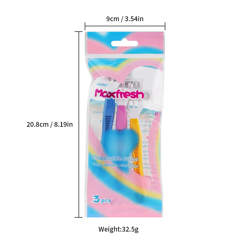D334L Private Label Poly Bag Packing Triple Blade Pivoting Head Disposable Razor Men Gender Shaving Razor Haward Razor