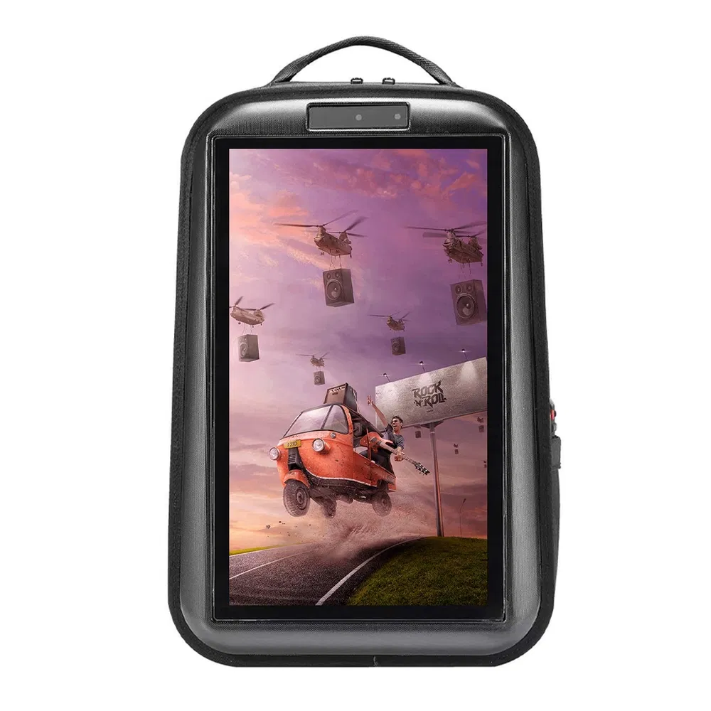Рюкзак с LCD-экраном для рекламы на ходу
